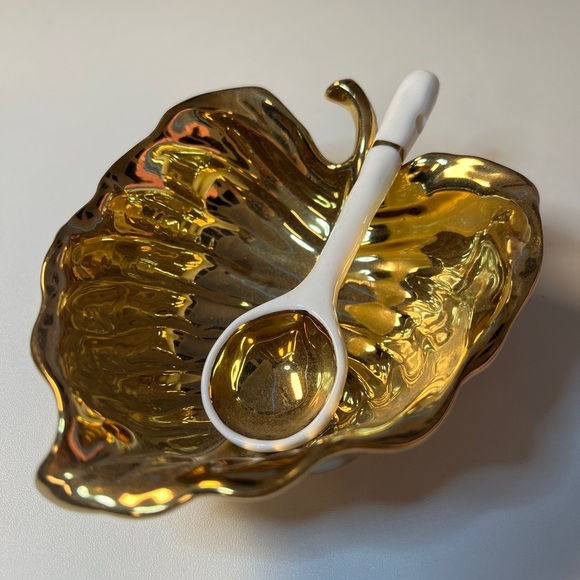 Pampa Bay Get Gifty Gold Leaf Set with serving spoon, porcelain - Picture 1 of 6